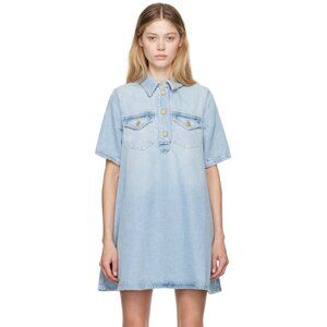 GANNI Blue Faded Denim Minidress, small